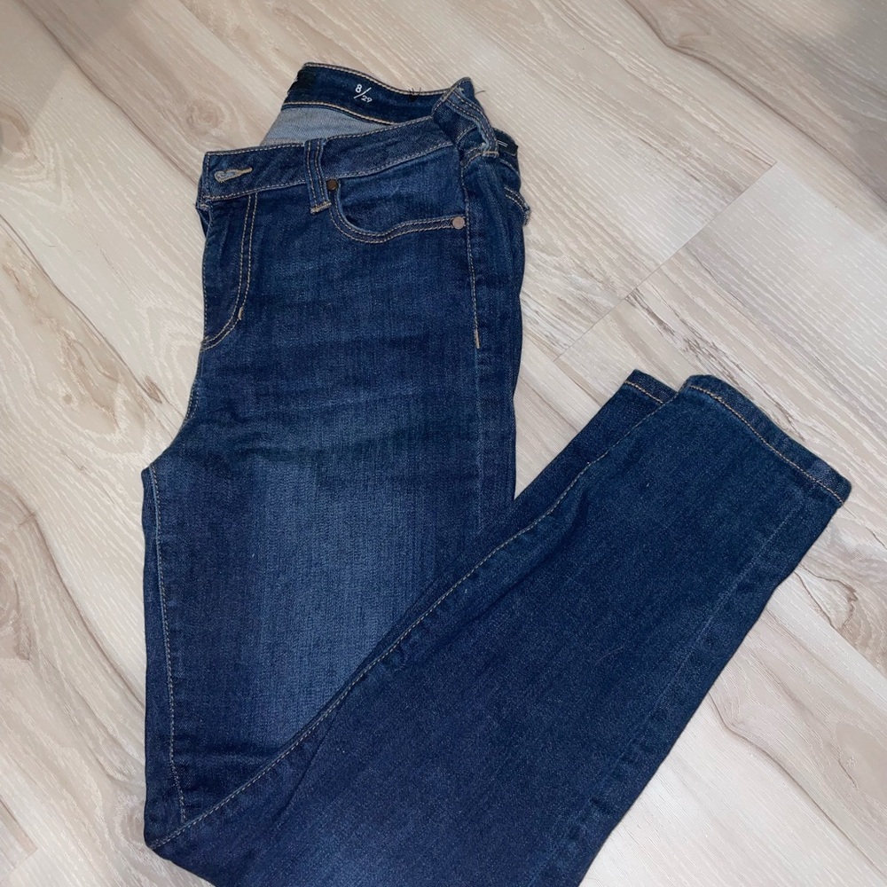 Liverpool denim jeans. The crop size 8/29 dark blue wash.